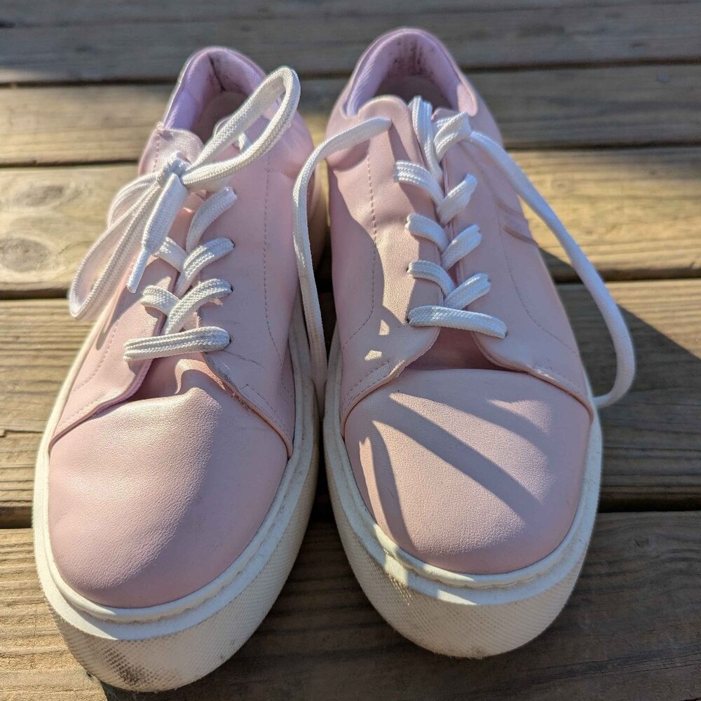Ganni pink platform sneakers